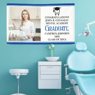 Blue Dental School Graduation Party Photo Banner