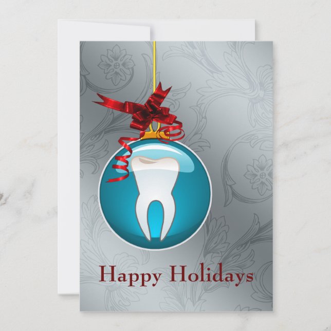 Blue Dentist Holiday Cards (Front)