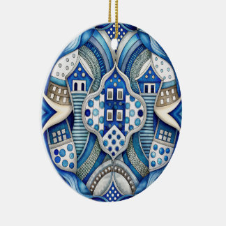 Blue Design Art Collection Ceramic Tree Decoration