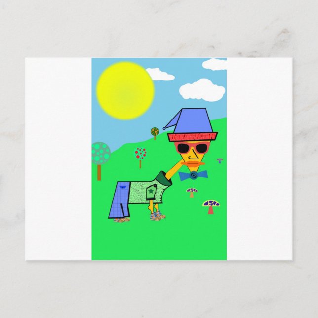 Blue Design Colours - Add Your Own Text Postcard (Front)