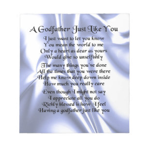 Blue Design  Godfather Poem Notepad