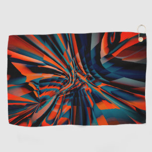 Blue design of squares aligned on crooked object   golf towel