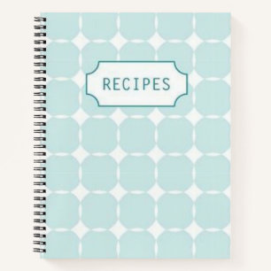 Blue Designed Recipe Notebook