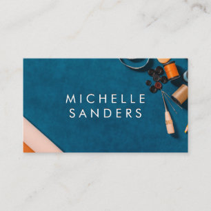 Blue Desktop Texture Sewing Kit Tools Business Card