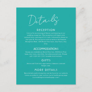 Blue Details Large Wedding Enclosure Card