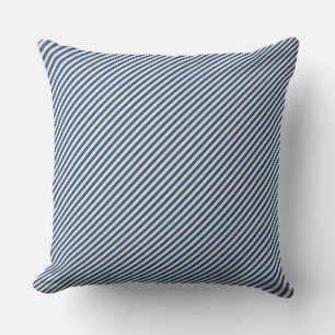 Blue Diagonal Pinstripe  Cushion