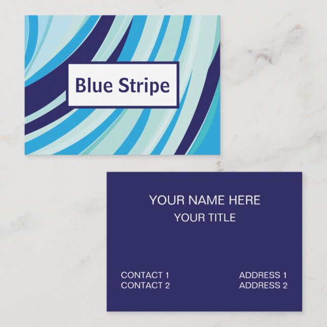 Blue Diagonal Stripe  Business Card (Front/Back)