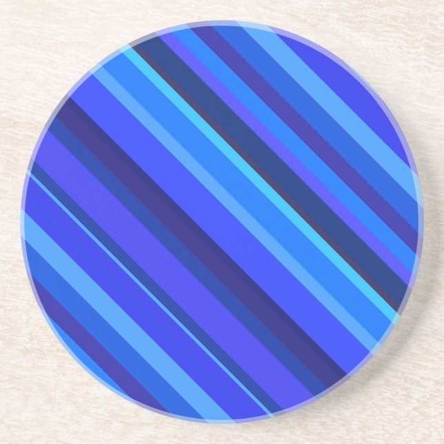Blue diagonal stripes coaster (Front)