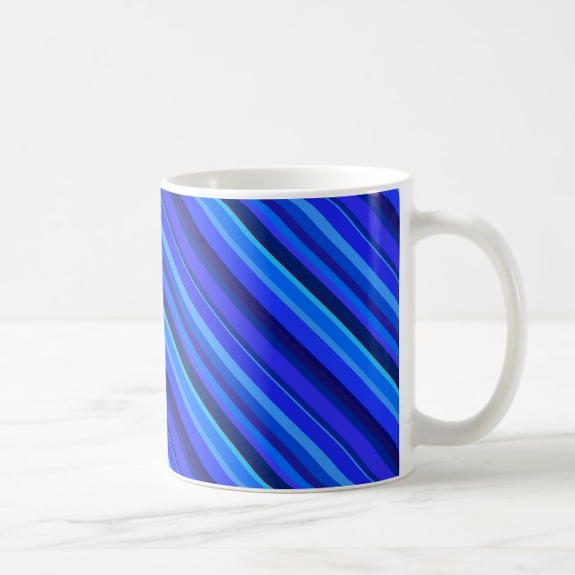 Blue diagonal stripes coffee mug (Right)