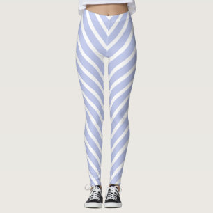 Blue Diagonal Stripes Leggings