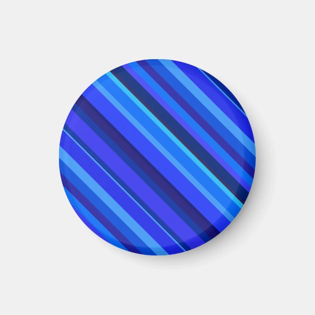 Blue diagonal stripes magnet (Front)