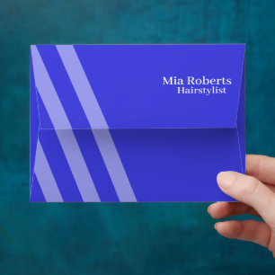 Blue diagonal stripes print envelope