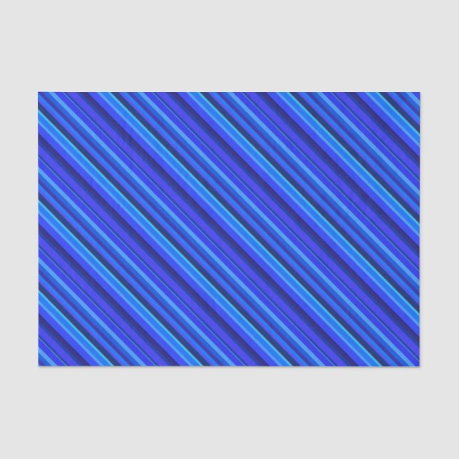 Blue diagonal stripes tissue paper (Front)