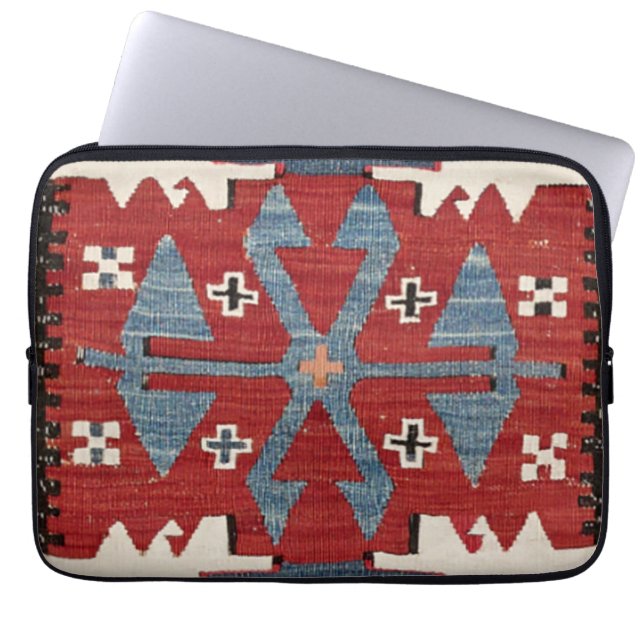 Blue Diamond Arrow Konya II 19th Century Authentic Laptop Sleeve (Front)