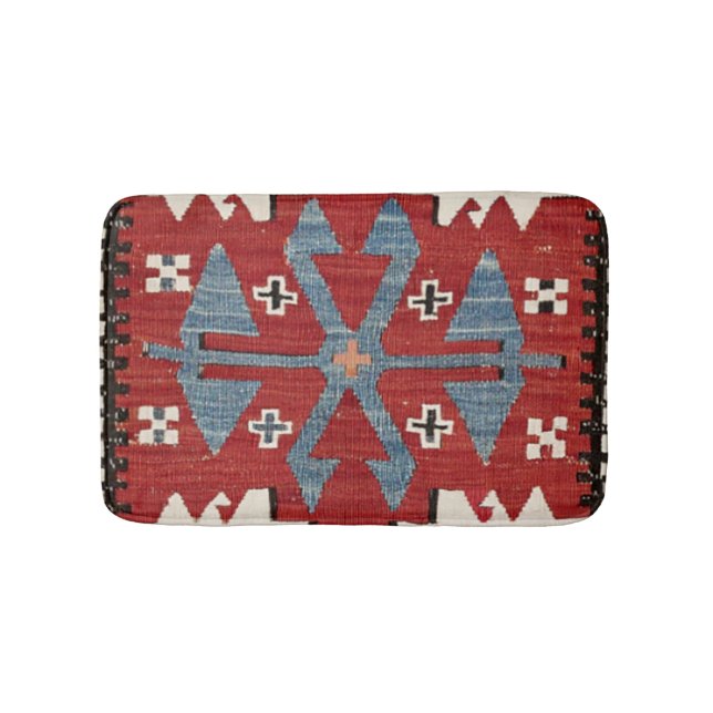 Blue Diamond Arrow Konya II Red Cowboy  Bath Mat (Front)