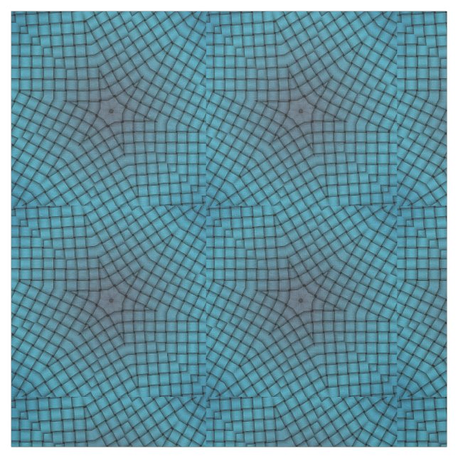 Blue Diamond Check Star Geometric Print Pattern Fabric (Swatch)