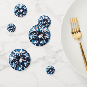 Blue Diamond Crystal Pattern Confetti