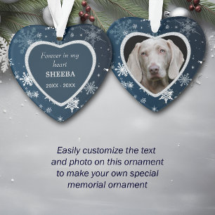 Blue Diamond Frame Snowflake Pet Memorial Ornament