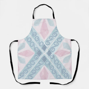 Blue Diamond Geometric Pattern Apron