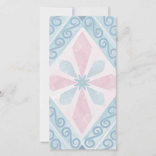 Blue Diamond Geometric Pattern Card (Front)