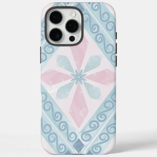 Blue Diamond Geometric Pattern Case-Mate iPhone Case (Back)