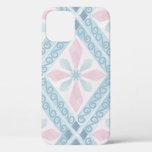 Blue Diamond Geometric Pattern iPhone 12 Case