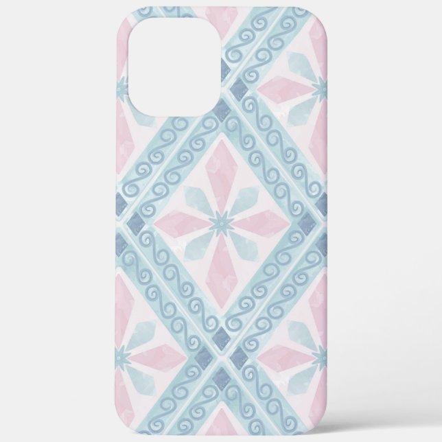 Blue Diamond Geometric Pattern Case-Mate iPhone Case (Back)