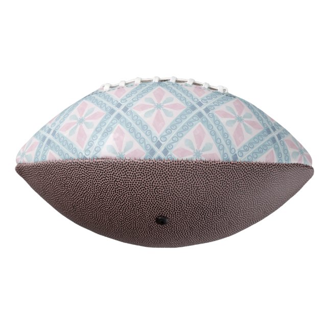 Blue Diamond Geometric Pattern Football (Rotated 270)