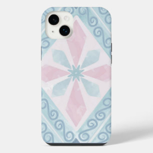 Blue Diamond Geometric Pattern iPhone 14 Plus Case