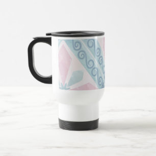 Blue Diamond Geometric Pattern Travel Mug