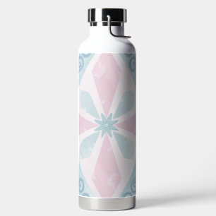 Blue Diamond Geometric Pattern Water Bottle