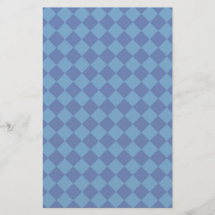 Blue Diamond Harlequin Chequered Pattern Stationery