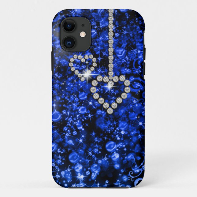 Blue diamond heart Case-Mate iPhone case (Back)