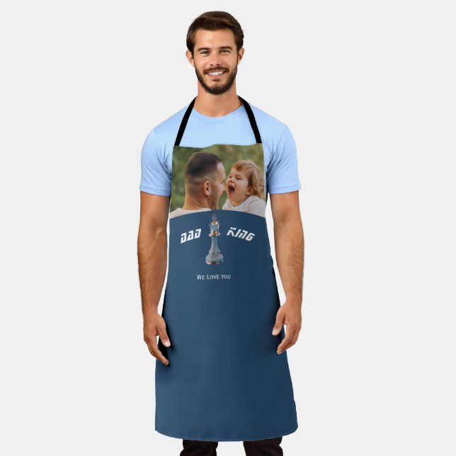 Blue Diamond Metallic King Chess Fathers Day  Apron (Worn)