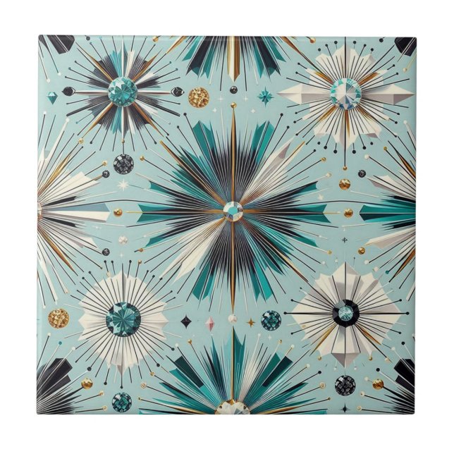 Blue Diamond Mid Century Modern  Tile (Front)
