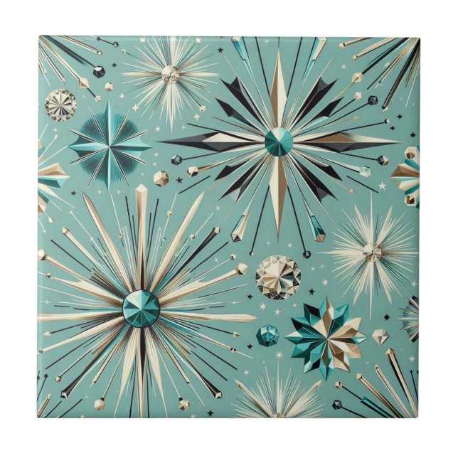 Blue Diamond Mid Century Modern  Tile (Front)