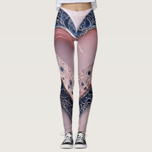 Blue Diamond Moon AI art  Leggings