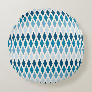 Blue Diamond Ombre Round Cushion