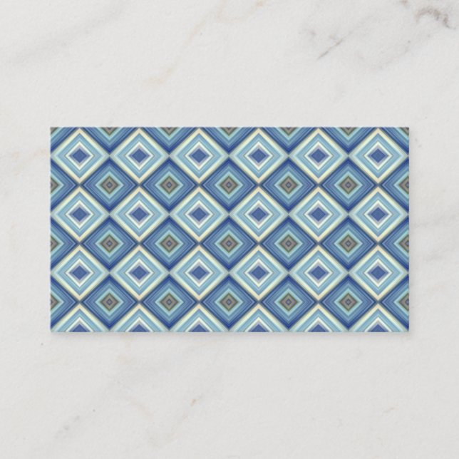 Blue Diamond Pattern Business Card (Front)