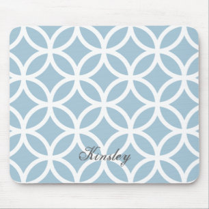 Blue Diamond Pattern Personalised Mousepad