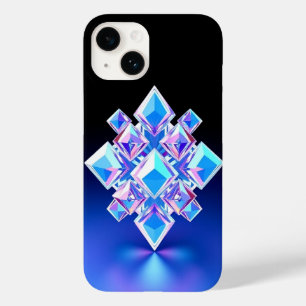 Blue Diamond Pattern Shining Emission Mobile  Case-Mate iPhone 14 Case