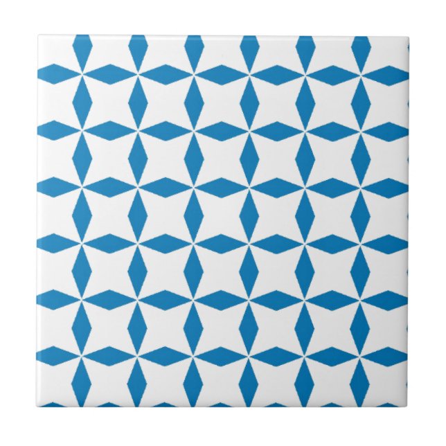 Blue Diamond Pattern Tile (Front)