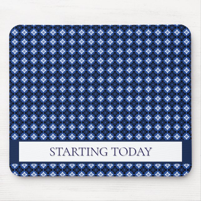 Blue Diamond Patterned Mouse pad (Front)