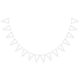 Blue diamond-shaped rays radiating outward from a  bunting 