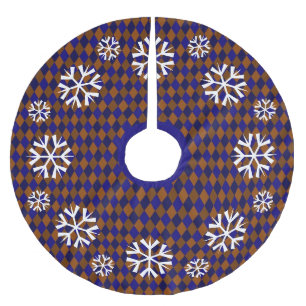 Blue Diamond Snow Brushed Polyester Tree Skirt