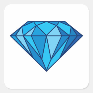 Blue Diamond Square Sticker