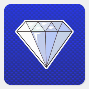 Blue Diamond Square Sticker