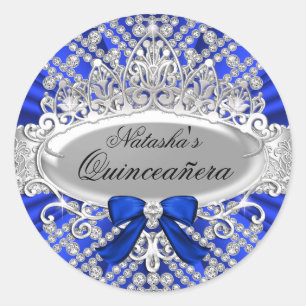 Blue Diamond & Tiara Quinceañera Sticker
