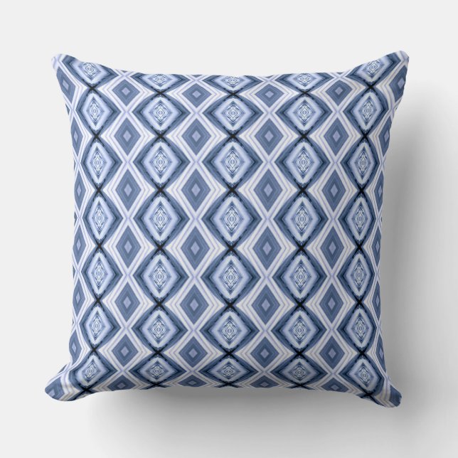Blue Diamonds Harmony Pattern Diamond Blues Cushion (Front)