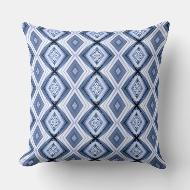 Blue Diamonds Harmony Pattern Diamond Blues Cushion (Front)